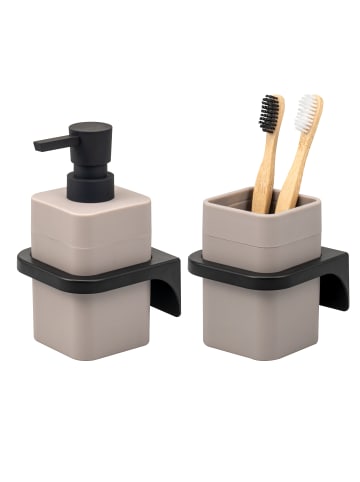 2tlg. - Bad-Accessoires -Set SAVONA Softtouch, eckig