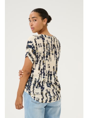 Kaffe Kurzarm-Bluse KAano Regular fit in Sand Melange/Water Color Print