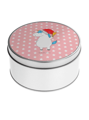 Mr. & Mrs. Panda Blechdose Einhorn Weihnachtsmann ohne Spruch in Rot Pastell