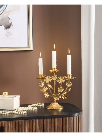 Beliani Kerzenständer RAMADA in Gold - (W) 24 x (H) 25 x (L) 10 cm