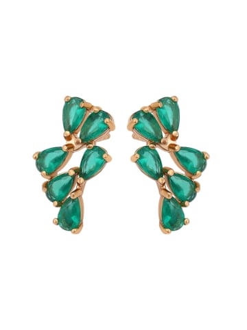 faina Women Stud Earrings in Rose Gold Green