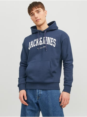 Jack & Jones Logo Print Hoodie Kapuzen  Pullover JJEJOSH in Navy