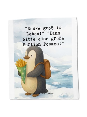 Mr. & Mrs. Panda Shopper Pinguin Pommestüte Design mit Spruch in Weiß