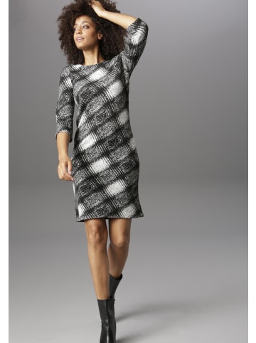 Aniston SELECTED Jerseykleid in schwarz-weiß-grau