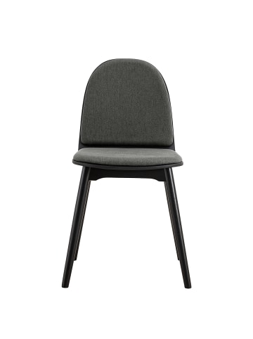 home24 home24 Polsterstuhl 2er-Set aus Webstoff & lackierter Eiche in Anthrazit, 43 x 82 x 46 cm in Anthrazit