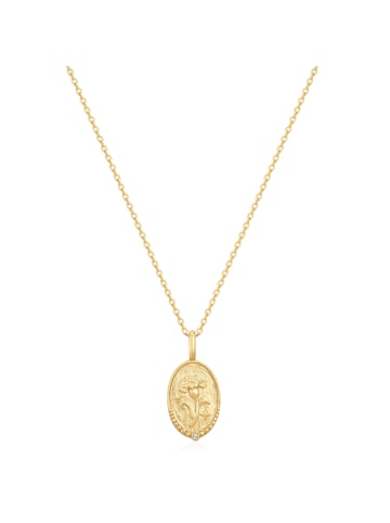 Glanzstücke München Kette Geburtsblume Januar Nelke aus Sterling Silber mit Zirkonia in gelbgold