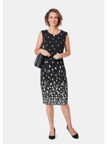 GOLDNER Elegantes Kleid mit modischem Druck in schwarz / cremeweiß / geblümt