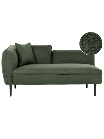 Beliani Chaiselongue CHEVANNES in Grün/Schwarz - (W) 138 x (H) 74 x (L) 77 cm