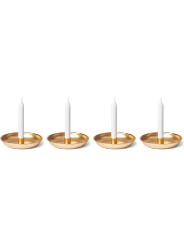 Novaliv 12x Stabkerzenhalter Adventskranz Gold 15cm Tafelkerzenhalter modern s in Gold