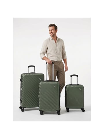 Check.In Paradise 2.0 4 Rollen Kofferset 3-teilig mit Dehnfalte olive