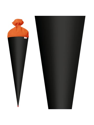 ROTH Bastel-Schultüte groß schwarz 70 cm, Filzverschluss orange in Rot