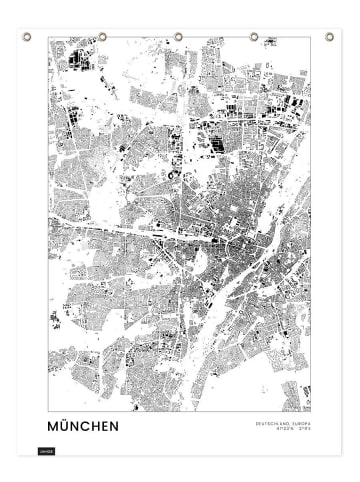 Juniqe Duschvorhang "München" in Schwarz & Weiß