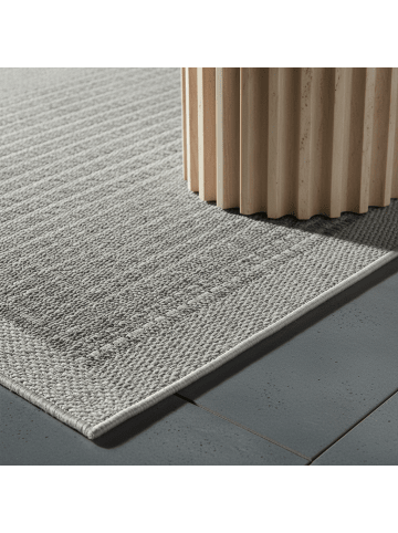 KADIMA DESIGN Teppich Outdoor Waschbar Einfarbig DAFNE Strapazierfähig OEKO-TEX in Grau