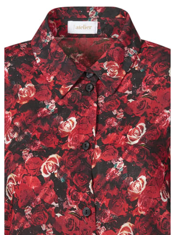 GOLDNER Kurzgröße:  Elegante Bluse in trageangenehmer QualitÃ¤t in rot / schwarz / gemustert