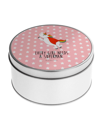 Mr. & Mrs. Panda Metallbox Einhorn Super mit Spruch in Rot Pastell