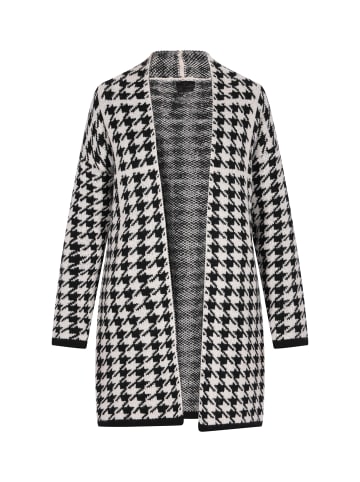 DreiMaster Klassik Damen Cardigan in Schwarz Wollweiss