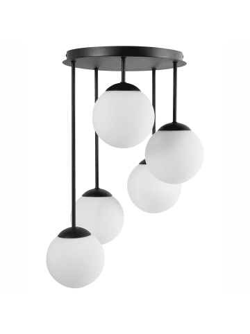 Beliani Deckenleuchten RIANA in Schwarz/Weiß - (W) 42 x (H) 61 x (L) 42 cm