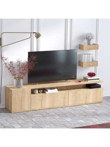 CALICOSY TV-Möbel ALIKA in Helles - (W) 180  x (H) 45  x (L) 35  cm
