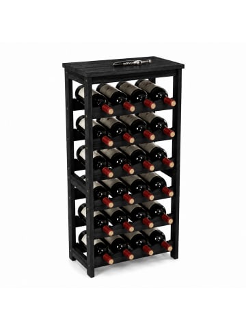 relaxdays Weinregal in Schwarz - (B)40 x (H)82 x (T)24 cm