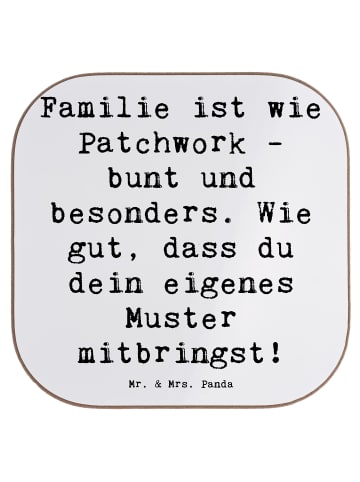 Mr. & Mrs. Panda Untersetzer Adoptivkind Patchworkfamilie mit Sp... in Weiß