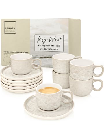 Sänger Espressotassen Set Key West - 12 teilig aus Steingut