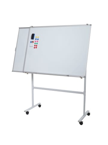 MCW Whiteboard C85b mit ausziehbarer Tafel rollbar, Standard