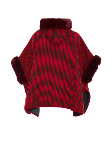 fraully Damen Poncho in Rot