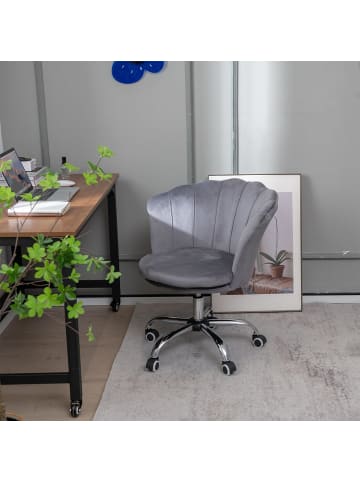 COSTWAY Bürostuhl aus Samt in Grau