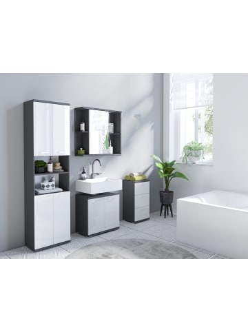 byLiving Bad-Hochschrank NEBRASKA in anthrazit - B 50, H 192, T 31,5 cm