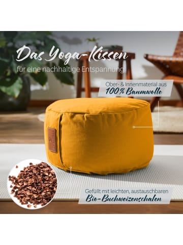 DoYourFitness Yoga-Kissen Vishnu gefüllt Buchweizen gelb rund gelb