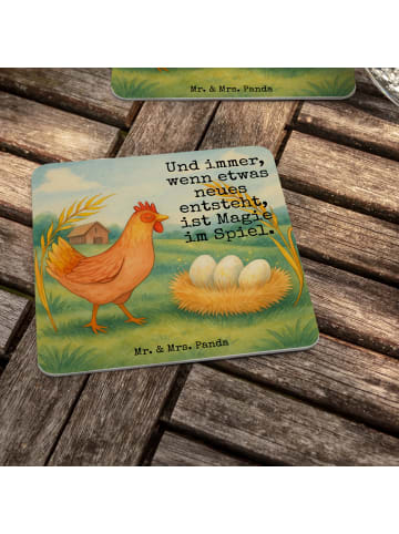 Mr. & Mrs. Panda Tassenuntersetzer Huhn Stolz Design mit Spruch in Weiß