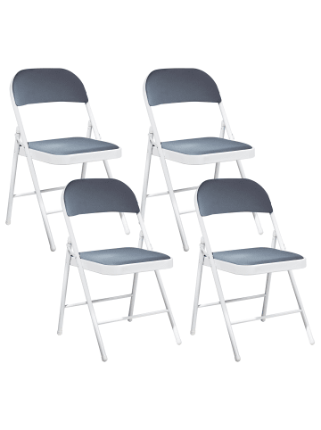 Beliani 4er-Set Konferenzstuhl SPARKS in Grau/Weiß