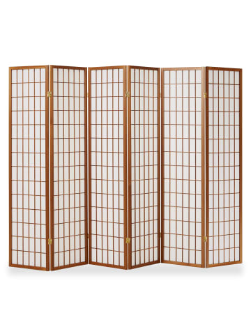 Homestyle4u 6-tlg. Paravent in Braun 264x175