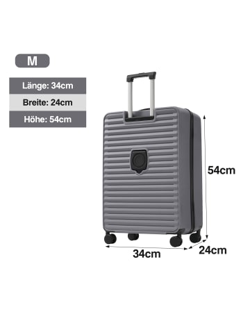 ABRIHOME 3er Koffer Set M-L-XL mit klappbare Getränkehalter, Grau