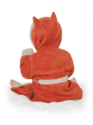 normani Baby Bademantel 'Malia' aus Bio-Baumwolle in Orange / Fuchs