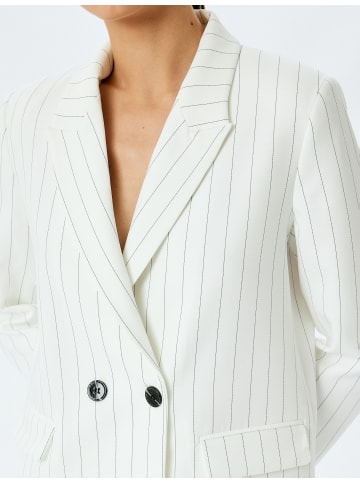 KOTON Blazer in Weiß Gestreift