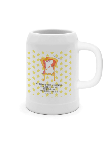 Mr. & Mrs. Panda Humpen Einhorn König mit Spruch in Weiß