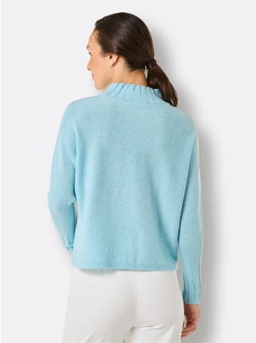 creation L Merino-Kaschmir-Pullover in aquamarin-meliert