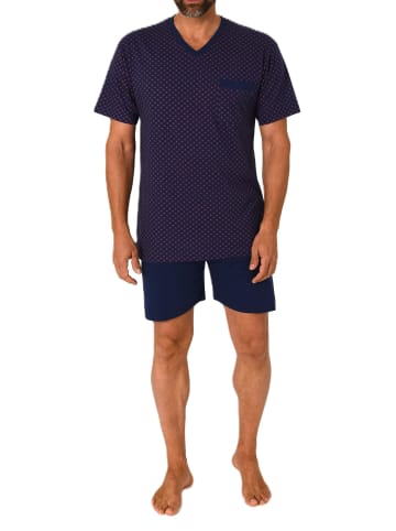 NORMANN Kurzarm Schlafanzug Shorty Pyjama print in rot