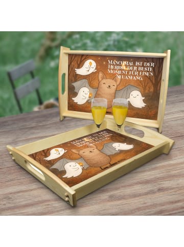 Mr. & Mrs. Panda Tablett Fledermaus Gespenster Design mit Spruch in Weiß