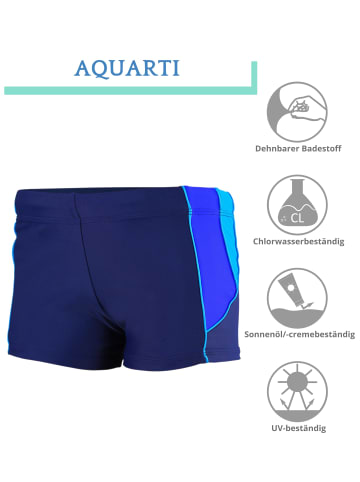 Aquarti Aquarti Herren Badehose Kurz mit Kontrastpaspel in blau