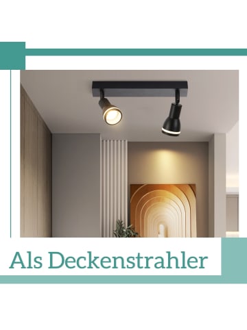 ZMH Deckenleuchte in schwarz 2-flammige GU10 moderne schwenkbar Deckenspots