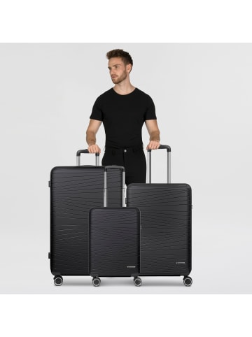 Franky Dallas 3.0 4 Rollen Kofferset 3-teilig mit Dehnfalte in black
