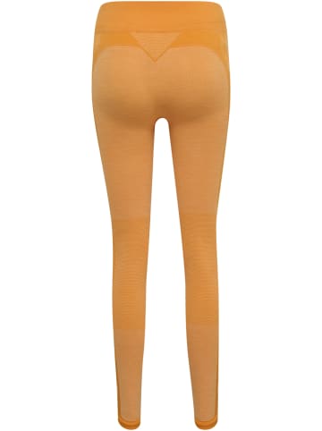 Hummel Hummel Leggings Hmlclea Yoga Damen Atmungsaktiv Feuchtigkeitsabsorbierenden Nahtlosen in BLAZING ORANGE/CARROT CURL MELANGE