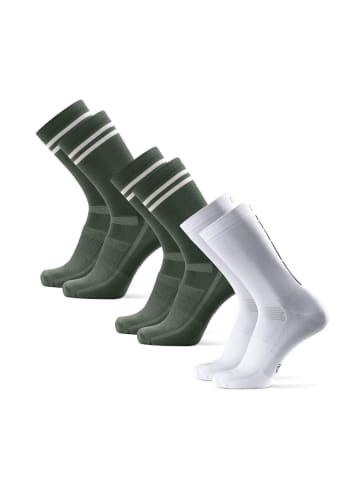 DANISH ENDURANCE Socken Aero Cycling Crew in olive stripes white Black