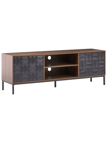 Beliani TV-Möbel CARAQUET in Braun/Schwarz - (W) 160 x (H) 54 x (L) 40 cm
