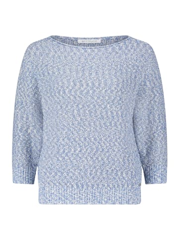 BETTY & CO Strickpullover mit Lurexfaden in Blau/Weiß