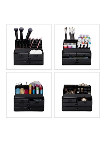relaxdays Makeup Organizer in Schwarz
