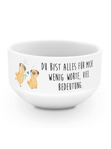 Mr. & Mrs. Panda Müslischale Mops Verliebt mit Spruch in Weiß