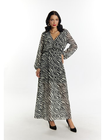 faina Kleid Mit Zebra-Print in Weiss Schwarz